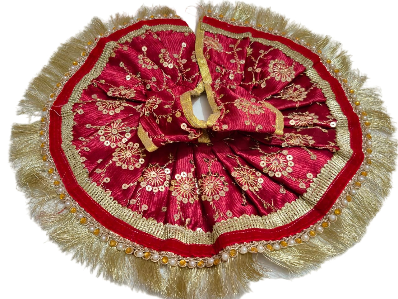 Festive Red Sequin Embroidered Poshak