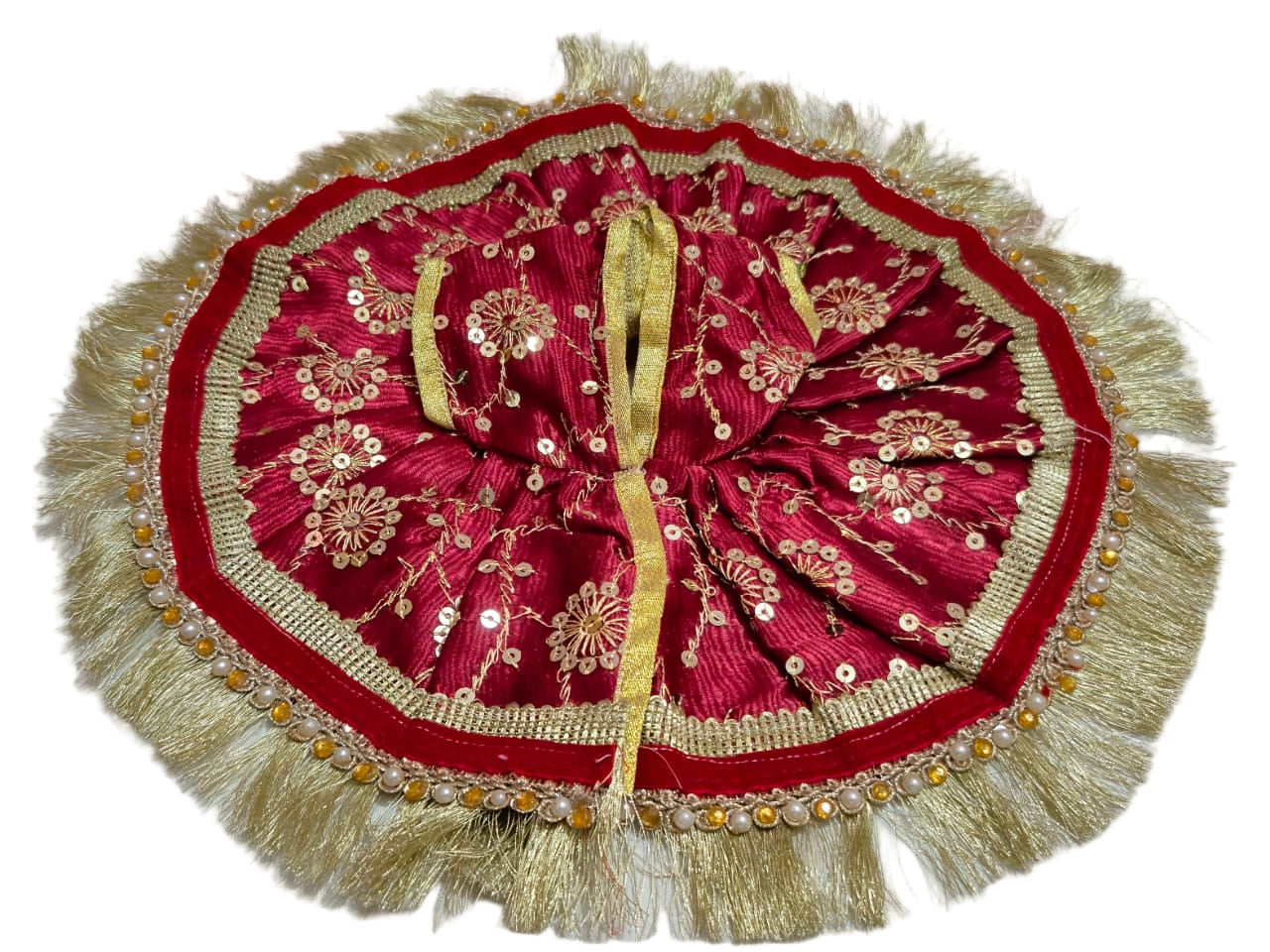 Festive Red Sequin Embroidered Poshak