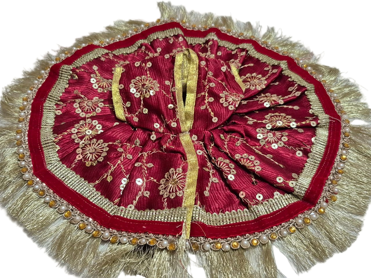 Festive Red Sequin Embroidered Poshak